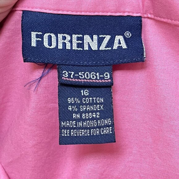 Forenza Vtg Pink Long-Sleeve Button-Up Shirt‎ 16 Snap Details Western Pirate 90s - Picture 9 of 12